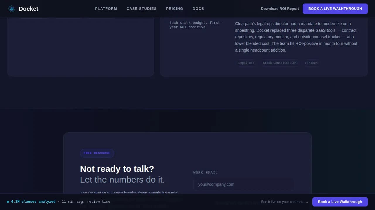 Docket — Intelligent Legal Compliance Landing Page Template
