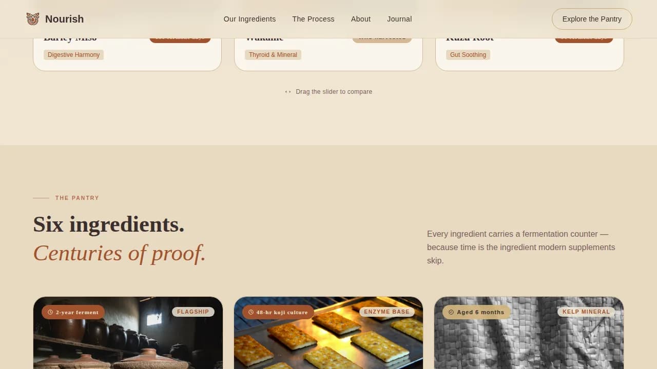 Sustain — Premium Whole Grain Supplement Landing Page Template