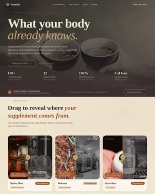 Sustain — Premium Whole Grain Supplement Landing Page Template