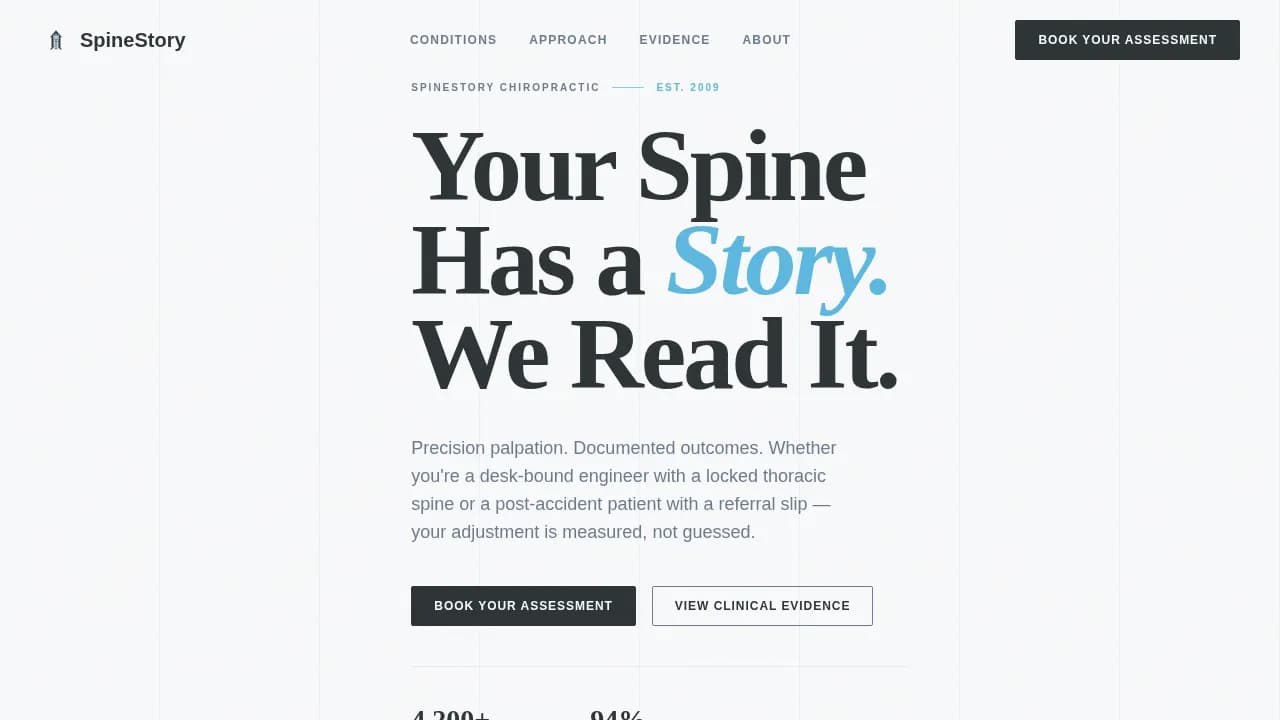 Adjust — Certified Chiropractic Booking Landing Page Template Template ...
