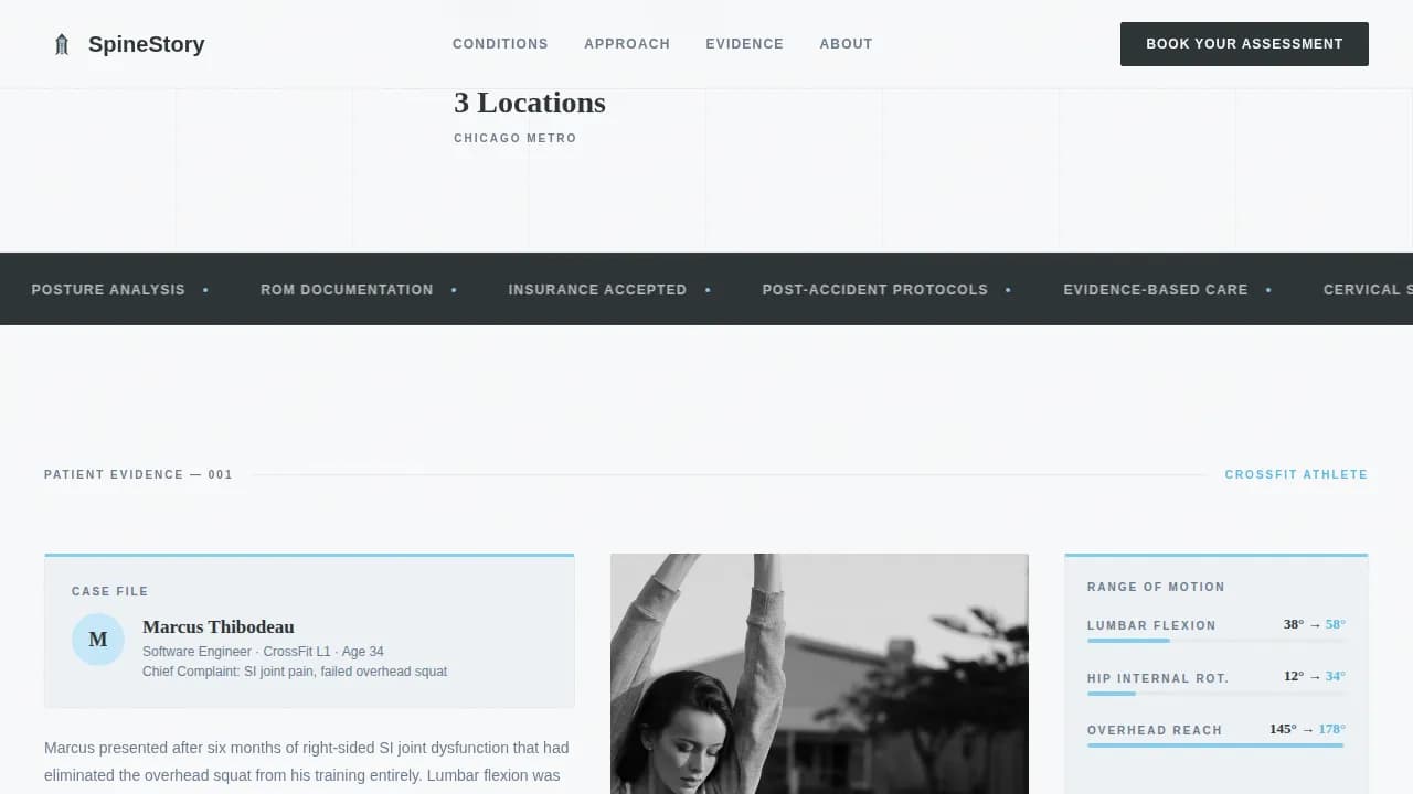 Adjust — Certified Chiropractic Booking Landing Page Template Template ...