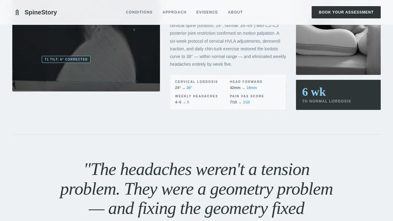 Adjust — Certified Chiropractic Booking Landing Page Template Template ...