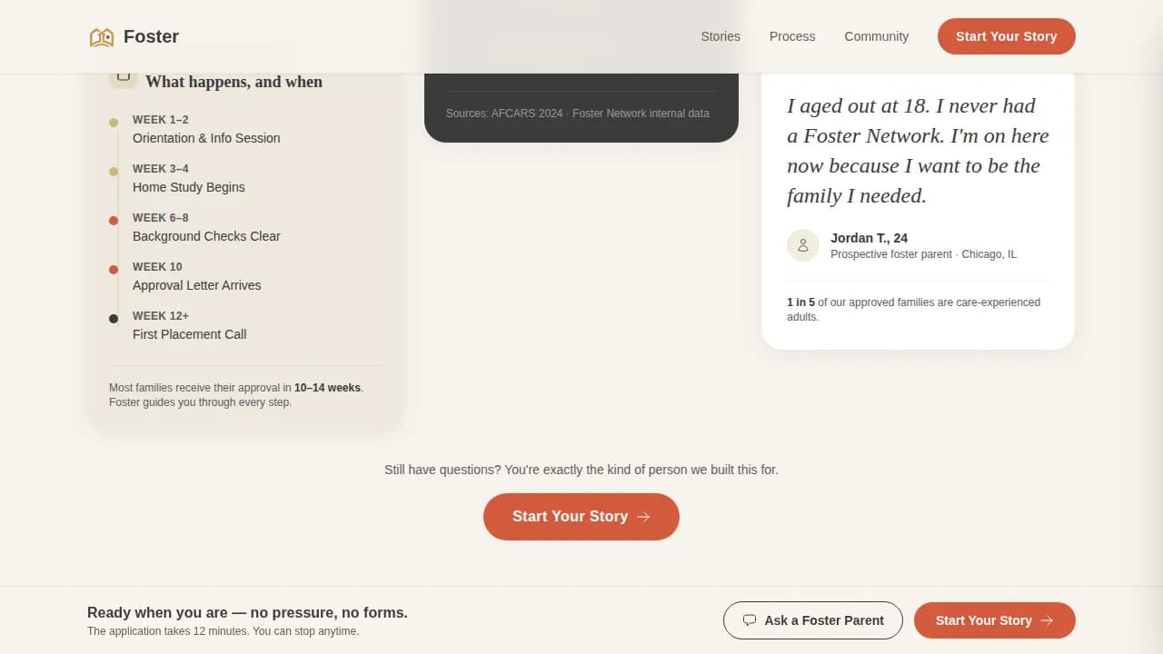 Foster - Warm Playful Community Landing Page Template