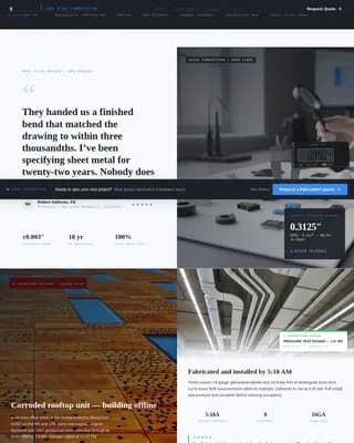 Sheet Metal Worker Business Reviews Website Template