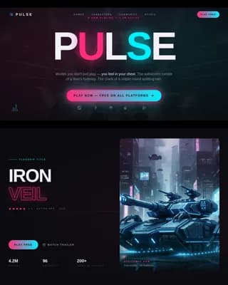 Pulse - Festival Energy AAA Game Studio Landing Page Template