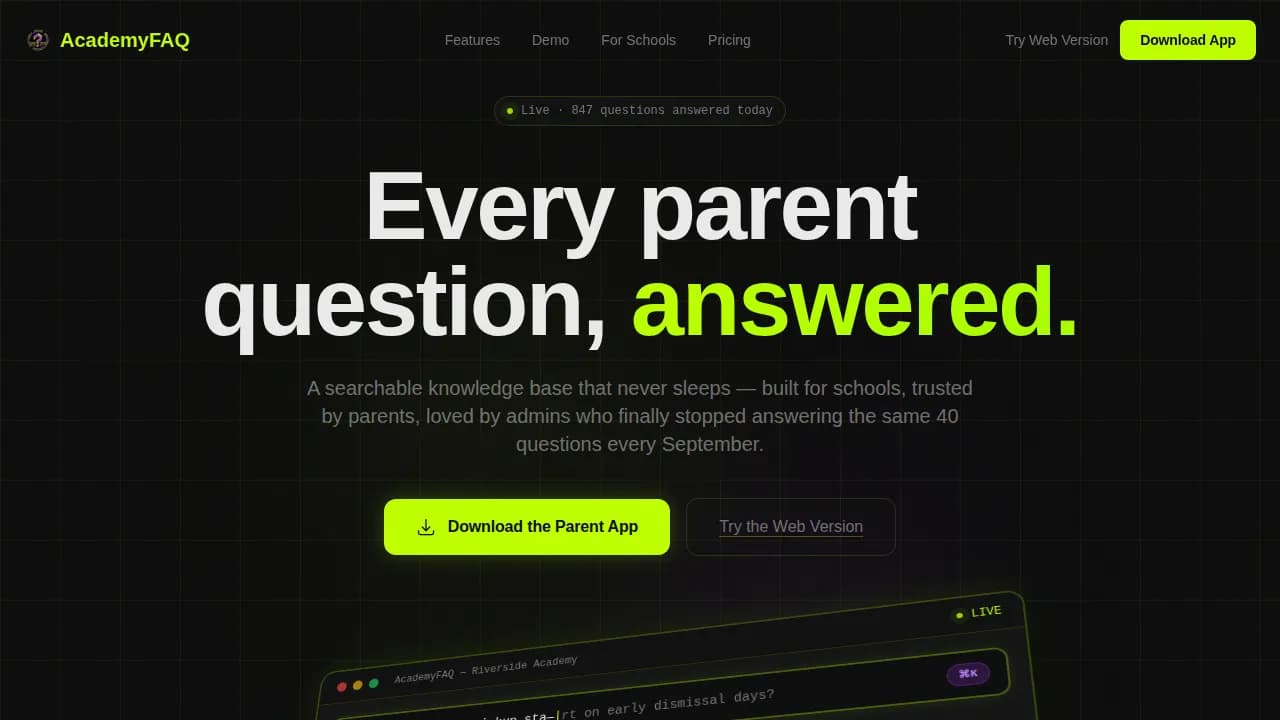 Guide — Instant Parent FAQ Resource Landing Page Template