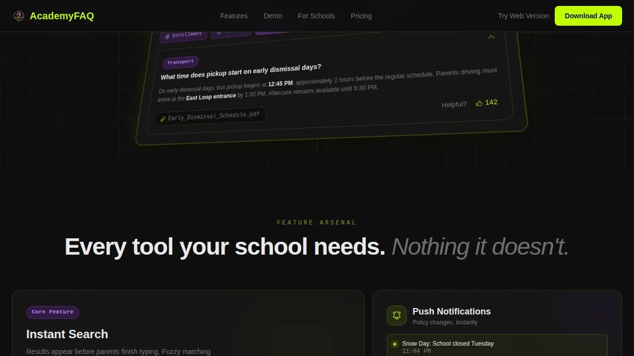 Guide — Instant Parent FAQ Resource Landing Page Template