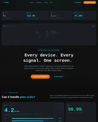 Pulse - Real-Time IoT Analytics Dashboard Landing Page Template