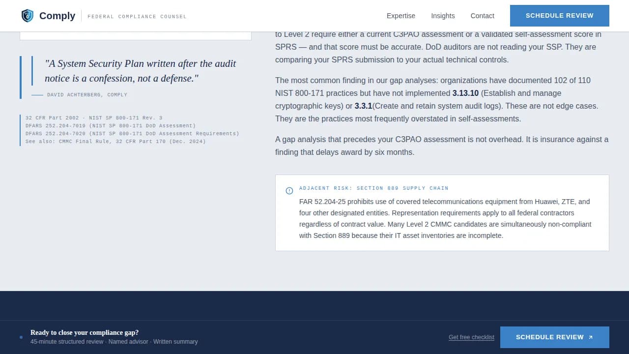 Govern — Trusted Federal Compliance Landing Page Template