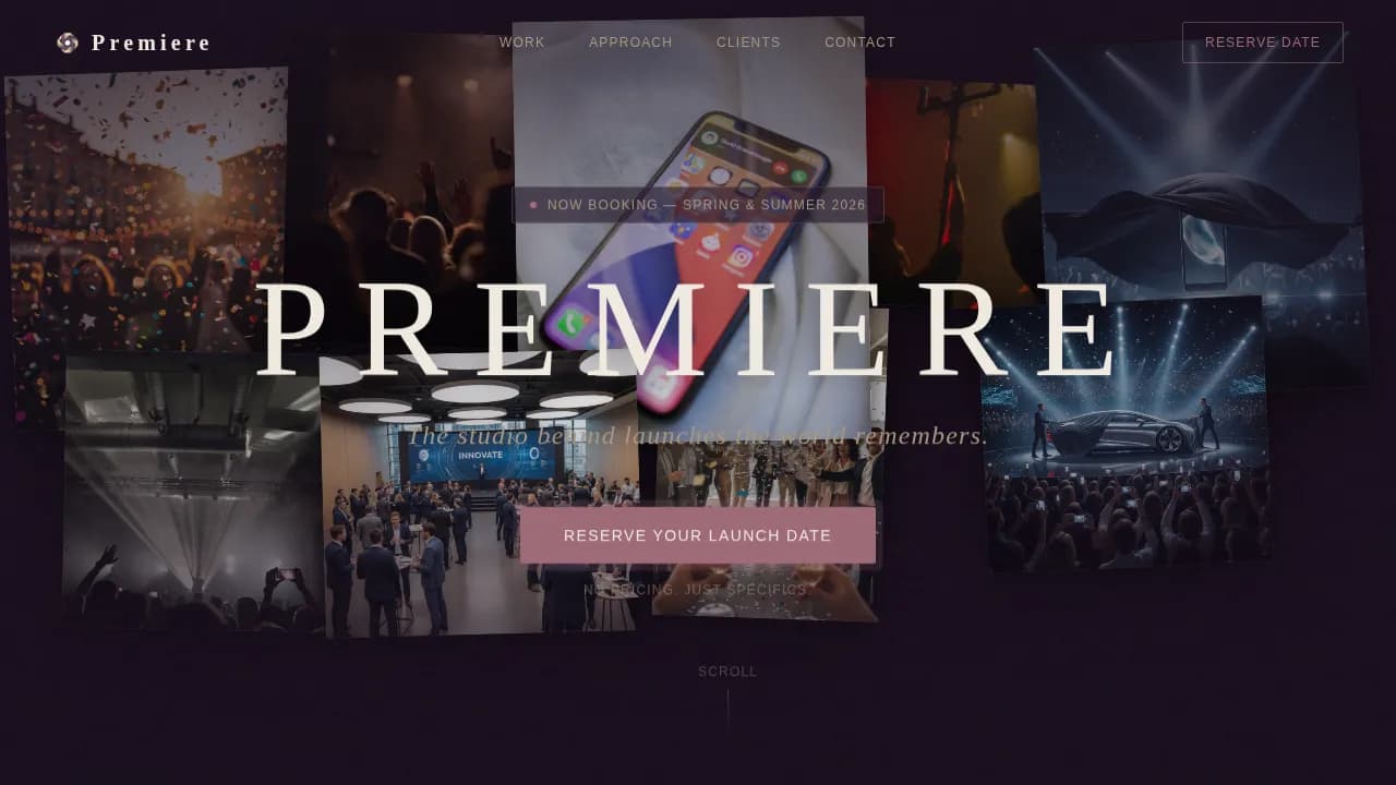 Showcase — Cinematic Product Launch Videography Landing Page Template