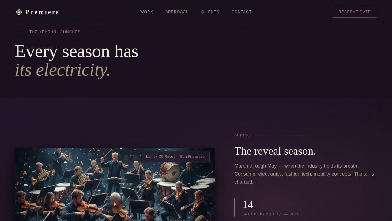 Showcase — Cinematic Product Launch Videography Landing Page Template