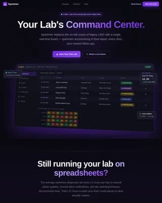 Diagnose — Advanced Veterinary Lab CRM Landing Page Template