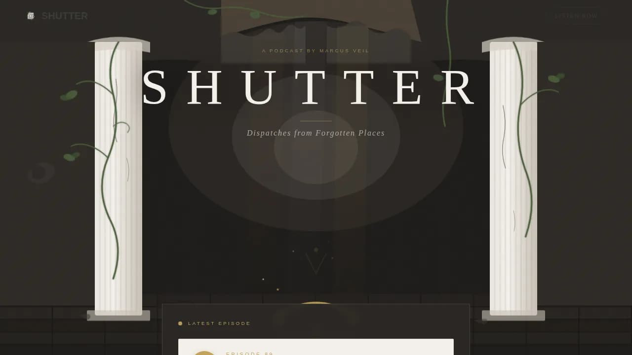 Capture — Immersive Abandoned Places Podcast Landing Page Template