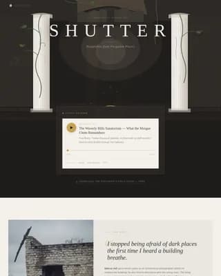 Capture — Immersive Abandoned Places Podcast Landing Page Template