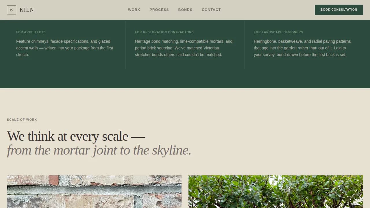 Mold — Artisan Brick Design Landing Page Template