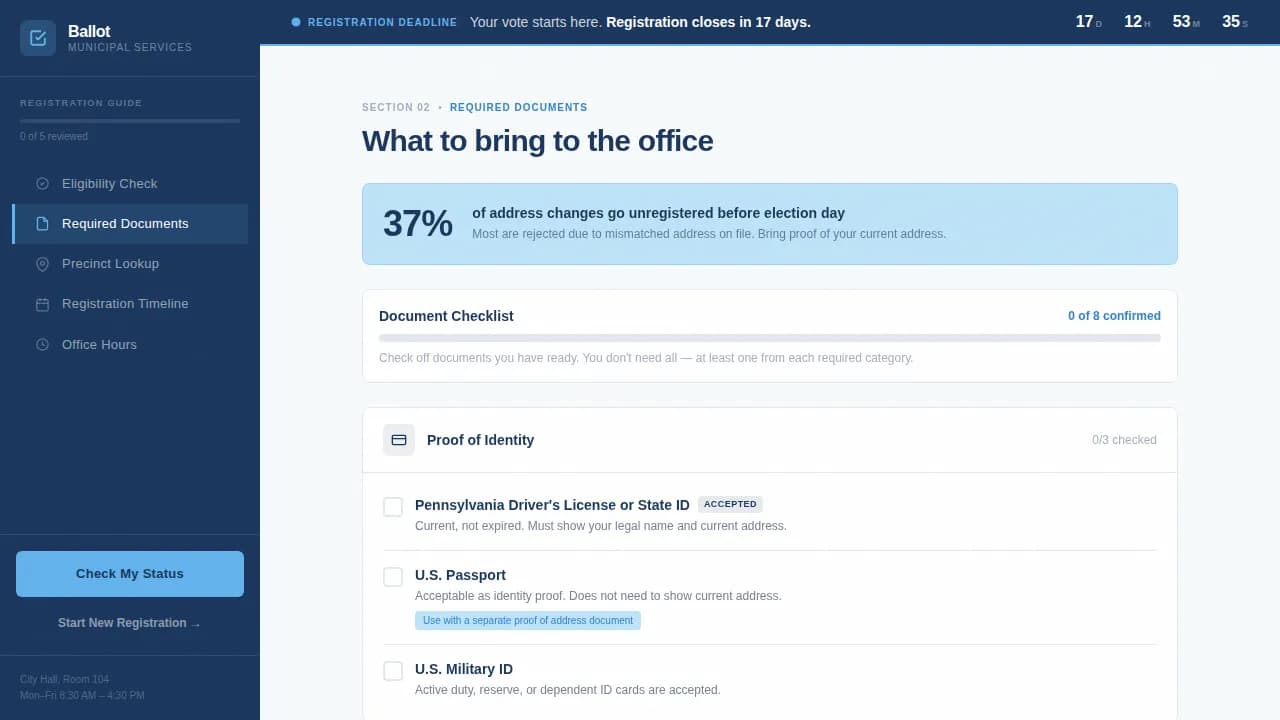 Voter Registration Government Professional Website Template