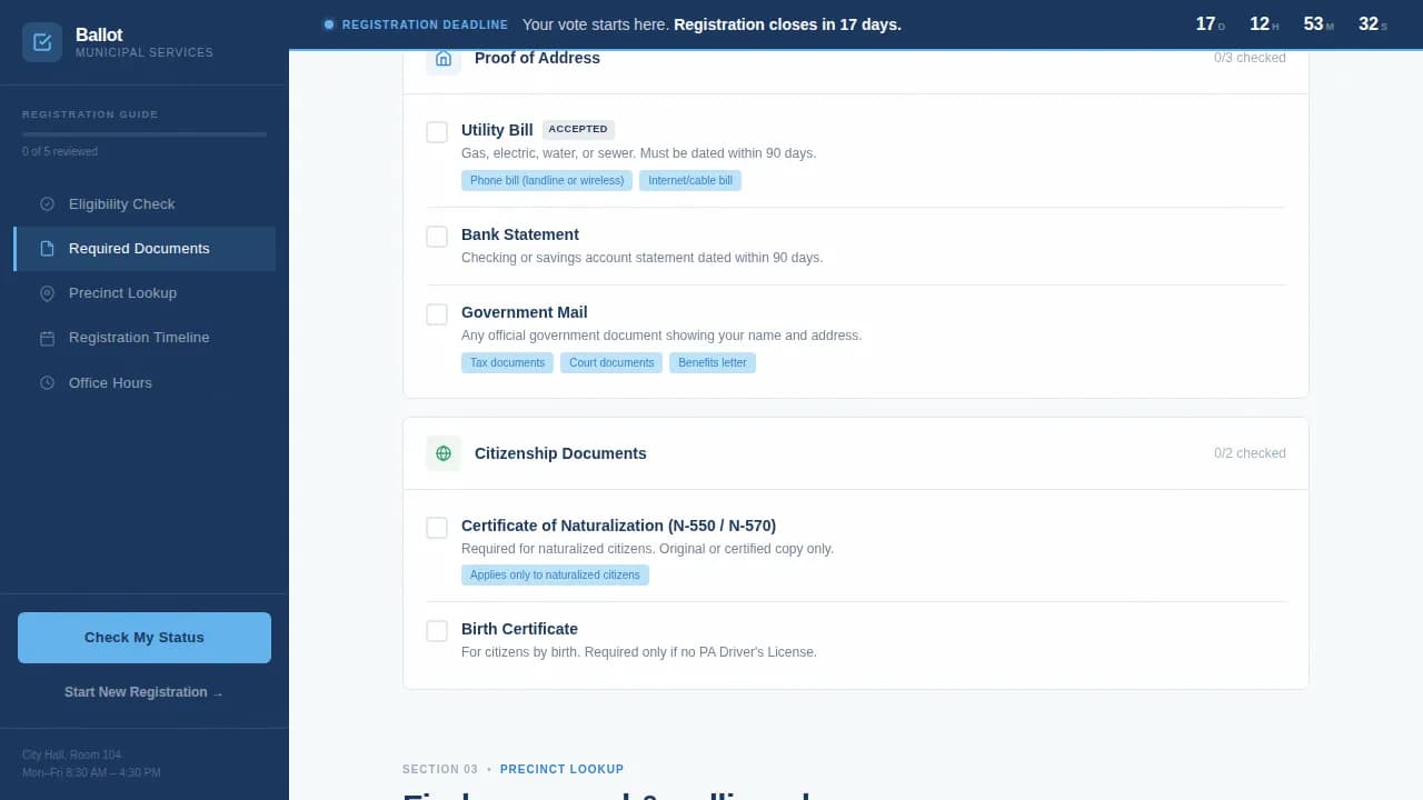 Voter Registration Government Professional Website Template