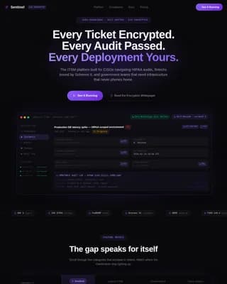 Sentinel - Privacy-First ITSM Comparison Landing Page Template