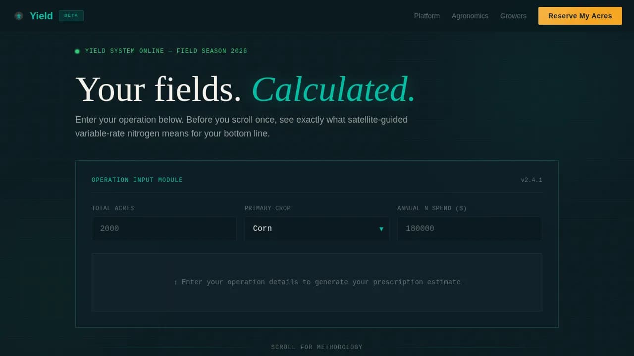 Optimize — Smart Nitrogen Agri-Tech Landing Page Template