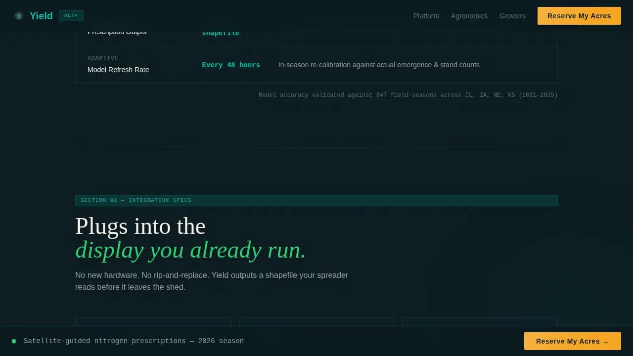 Optimize — Smart Nitrogen Agri-Tech Landing Page Template