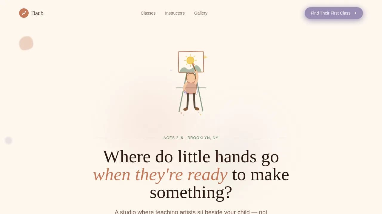 Daub — Creative Kids Art Class Landing Page Template