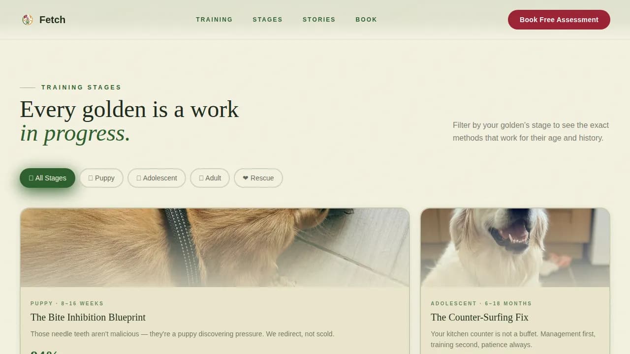 Dog Certified Booking Website Template