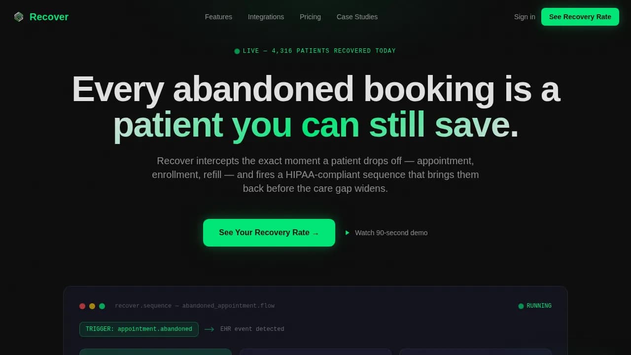 Accelerate — Live Patient Wellness Email Landing Page Template