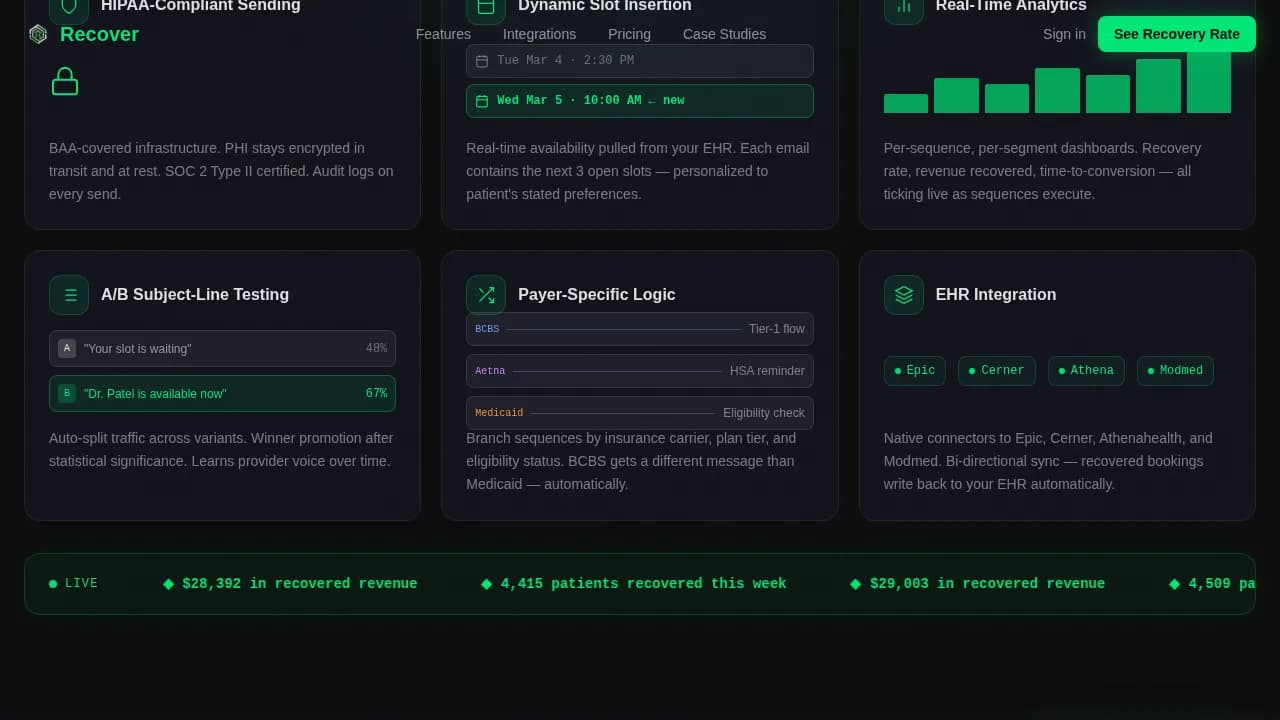 Accelerate — Live Patient Wellness Email Landing Page Template