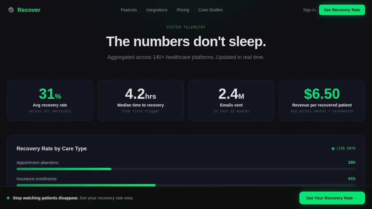 Accelerate — Live Patient Wellness Email Landing Page Template