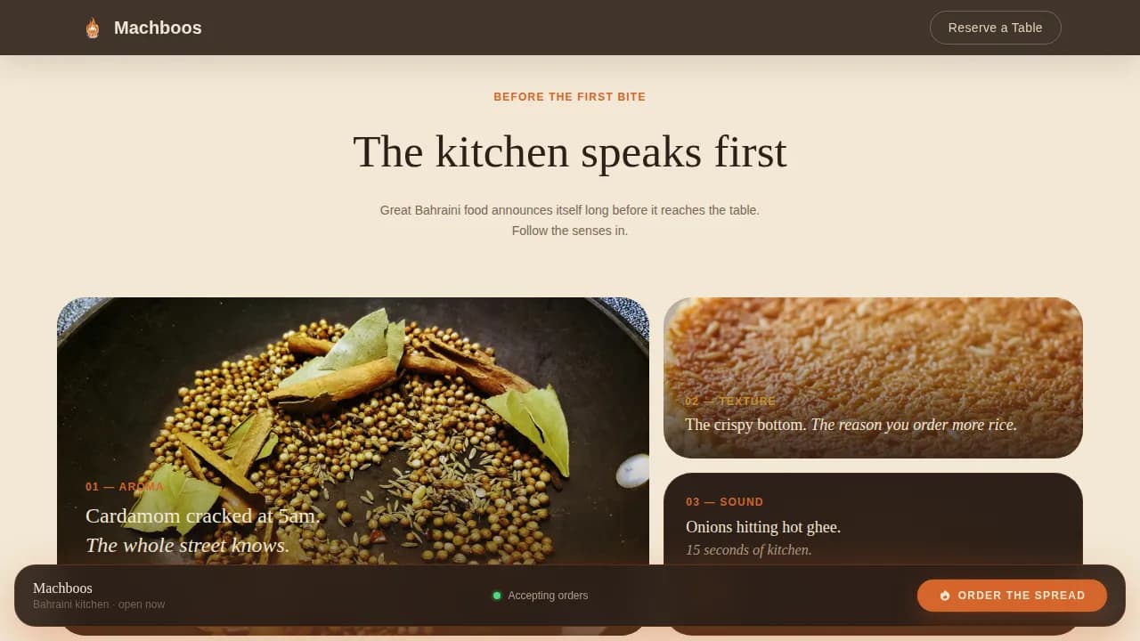 Middle Eastern Cuisine & Dining Pricing Website Template