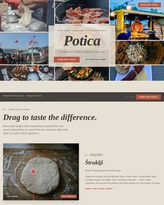 Taste — Handcrafted Slovenian Street Food Landing Page Template