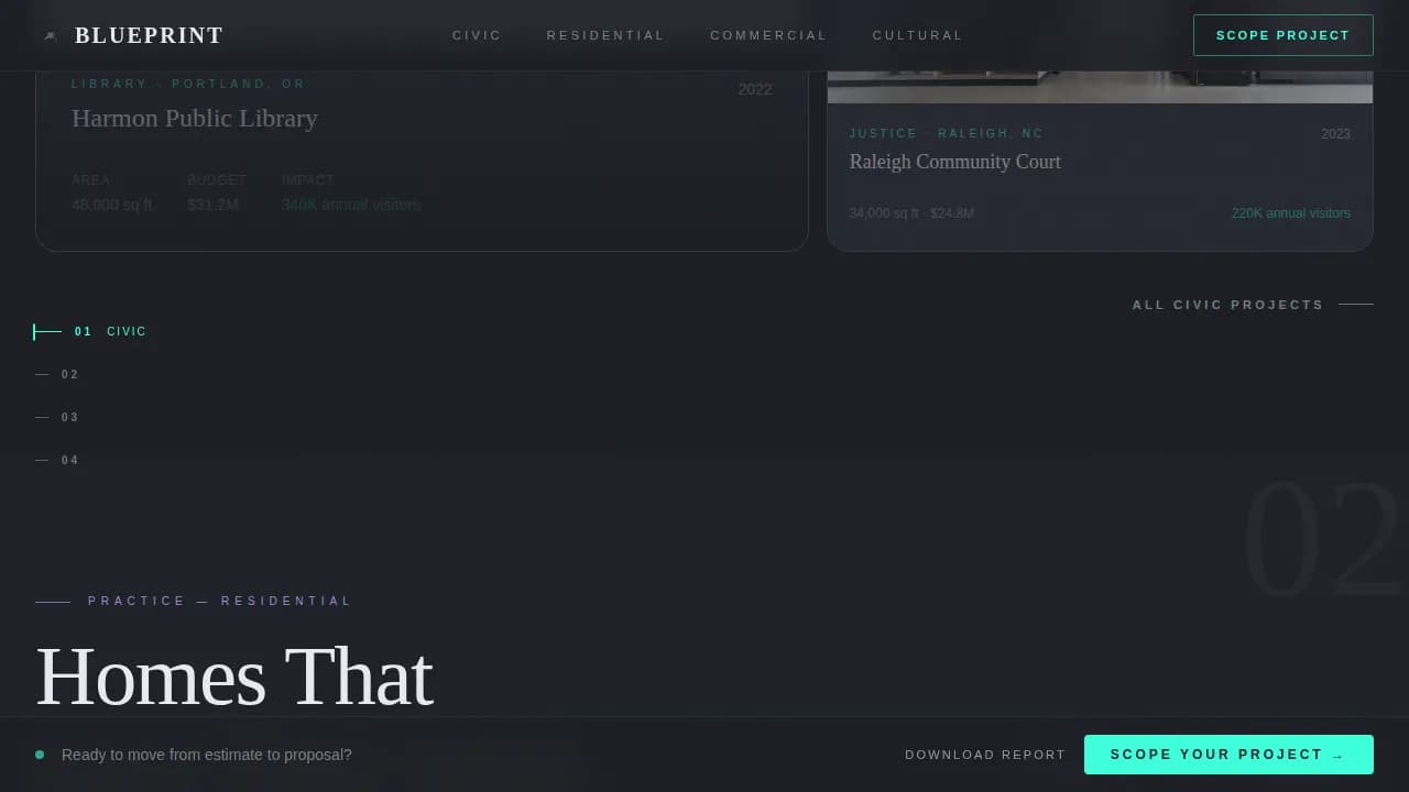 Architecture Firm Pricing Website Template