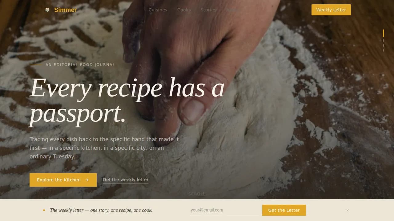 Discover — Authentic Ethnic Cuisine Blog Landing Page Template