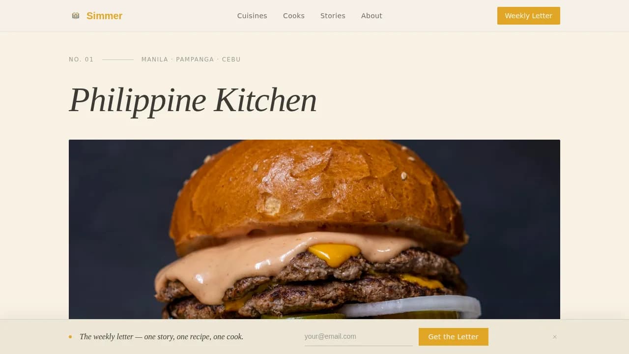 Discover — Authentic Ethnic Cuisine Blog Landing Page Template