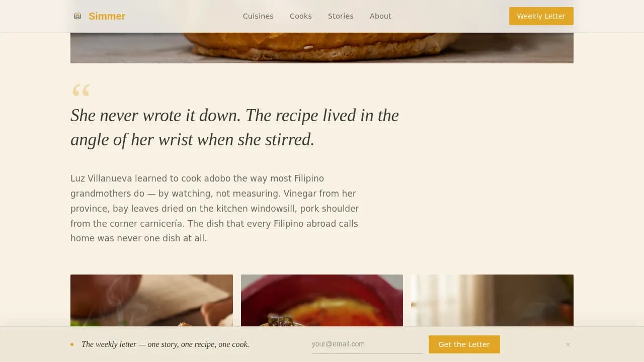 Discover — Authentic Ethnic Cuisine Blog Landing Page Template