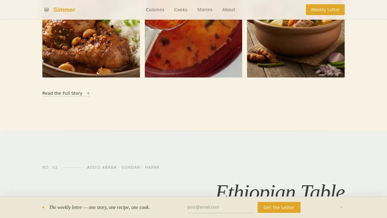 Discover — Authentic Ethnic Cuisine Blog Landing Page Template