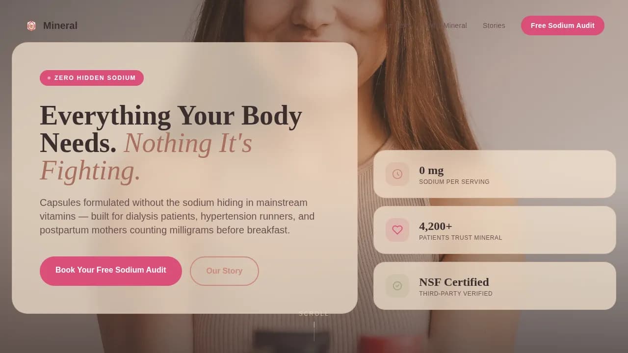 Nourish — Premium Low-Sodium Wellness Landing Page Template
