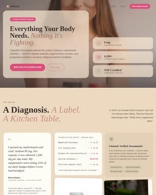 Nourish — Premium Low-Sodium Wellness Landing Page Template