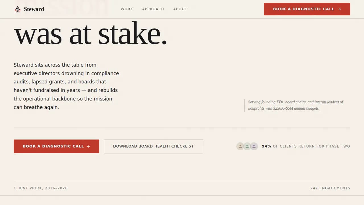 Support — Trusted Mission Consulting Landing Page Template