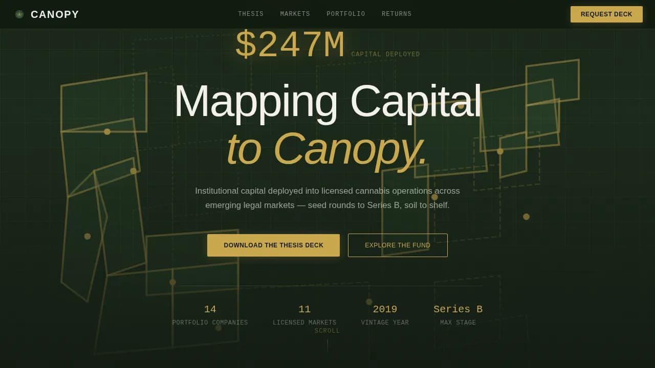 Harvest — Smart Cannabis Ventures Landing Page Template