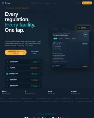 Regulate — Integrated Health Systems Landing Page Template