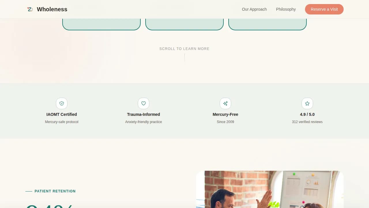 Restore — Holistic Dental Care Landing Page Template