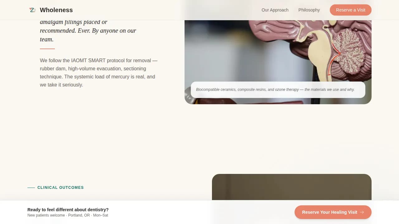 Restore — Holistic Dental Care Landing Page Template