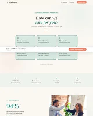 Restore — Holistic Dental Care Landing Page Template