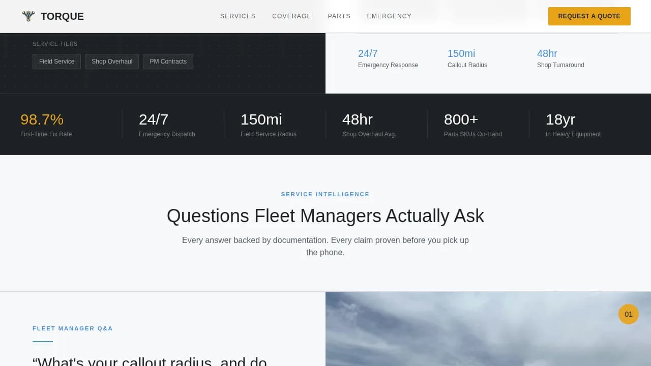 Power — Expert Equipment Mechanics Landing Page Template