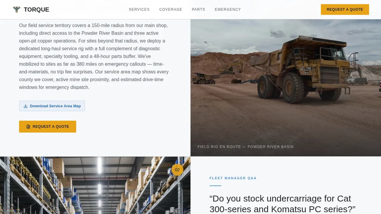 Power — Expert Equipment Mechanics Landing Page Template
