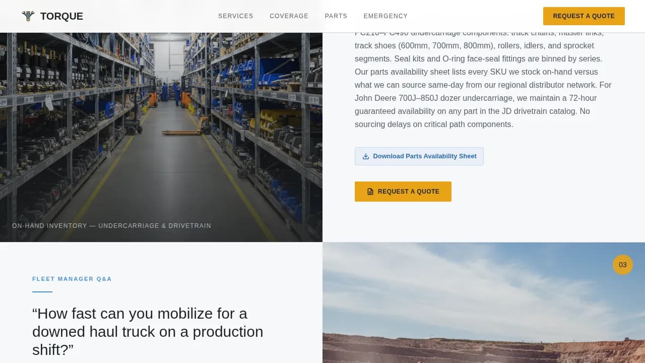 Power — Expert Equipment Mechanics Landing Page Template