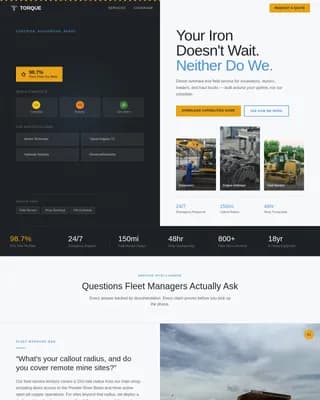 Power — Expert Equipment Mechanics Landing Page Template