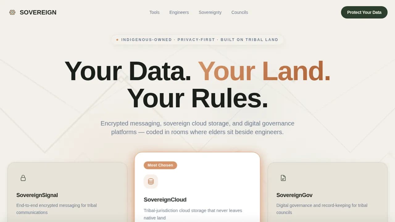 Secure — Indigenous Technology Platforms Landing Page Template
