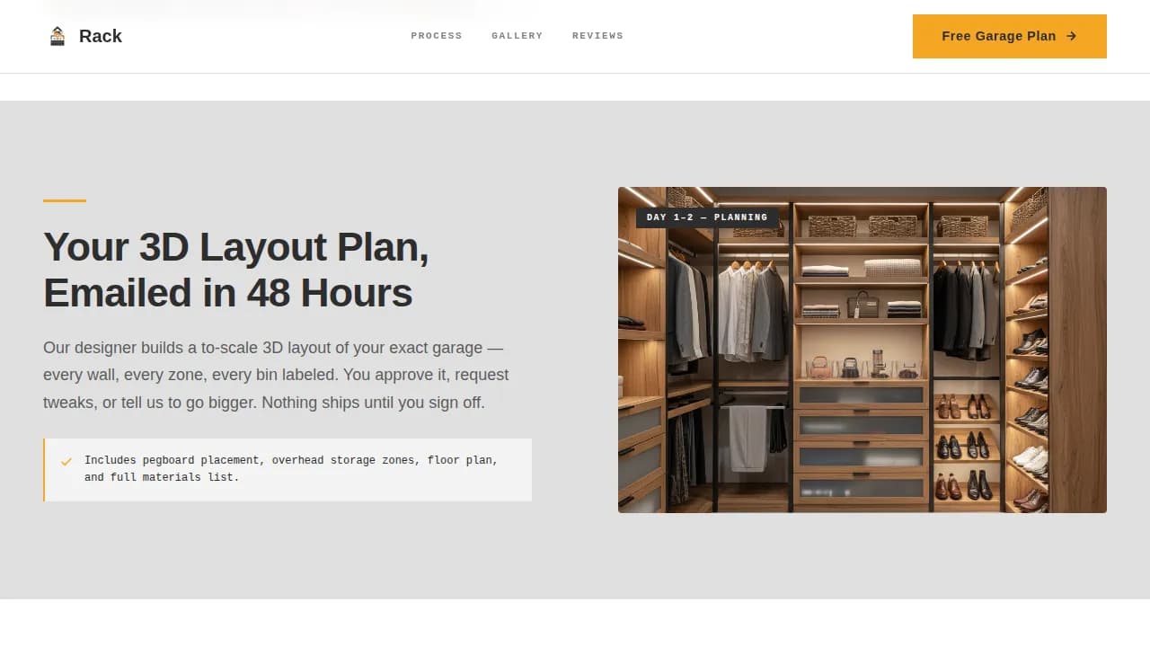 Organize — Smart Garage Solutions Landing Page Template